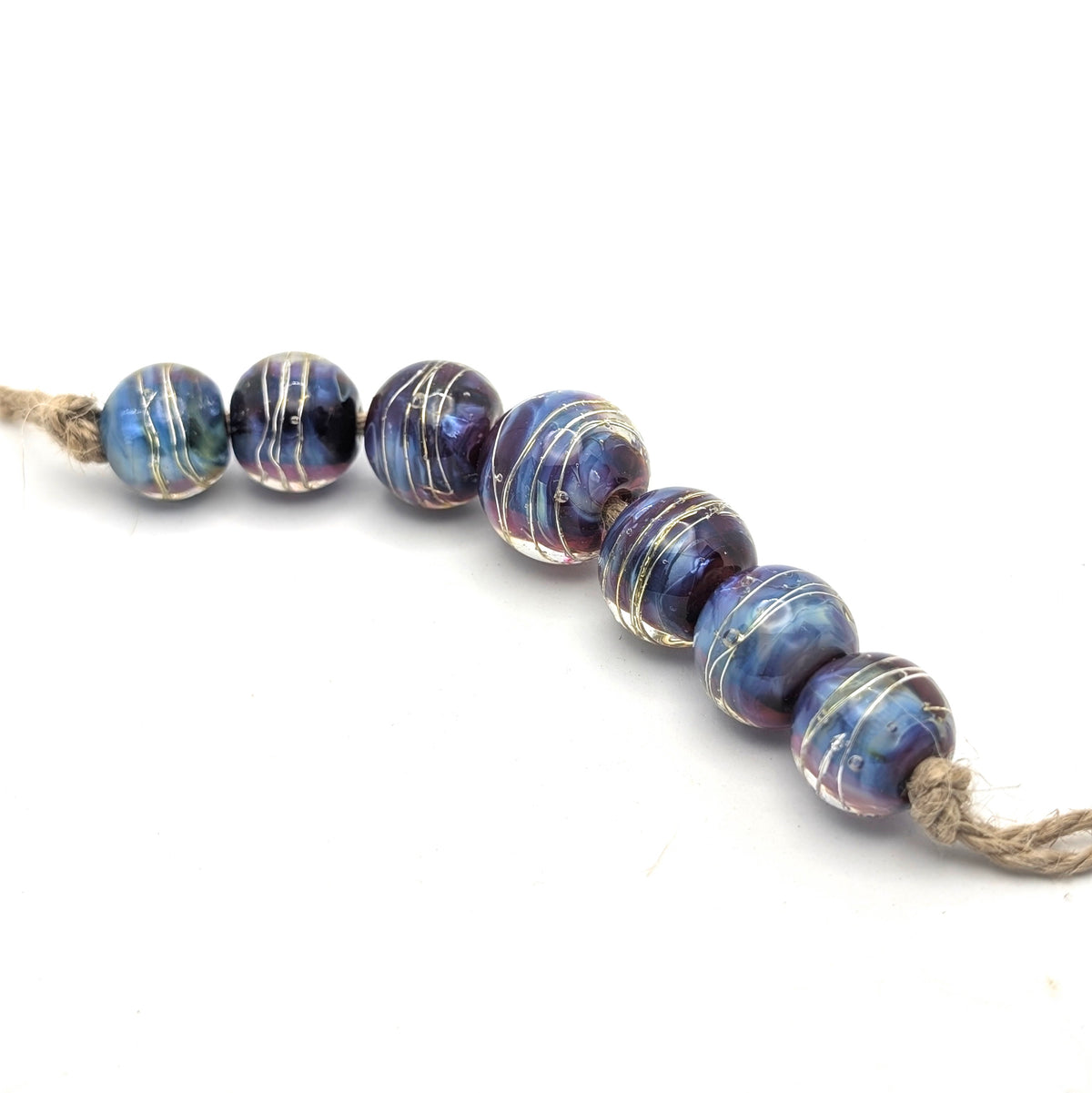 Silver Glass Bead Set of 7